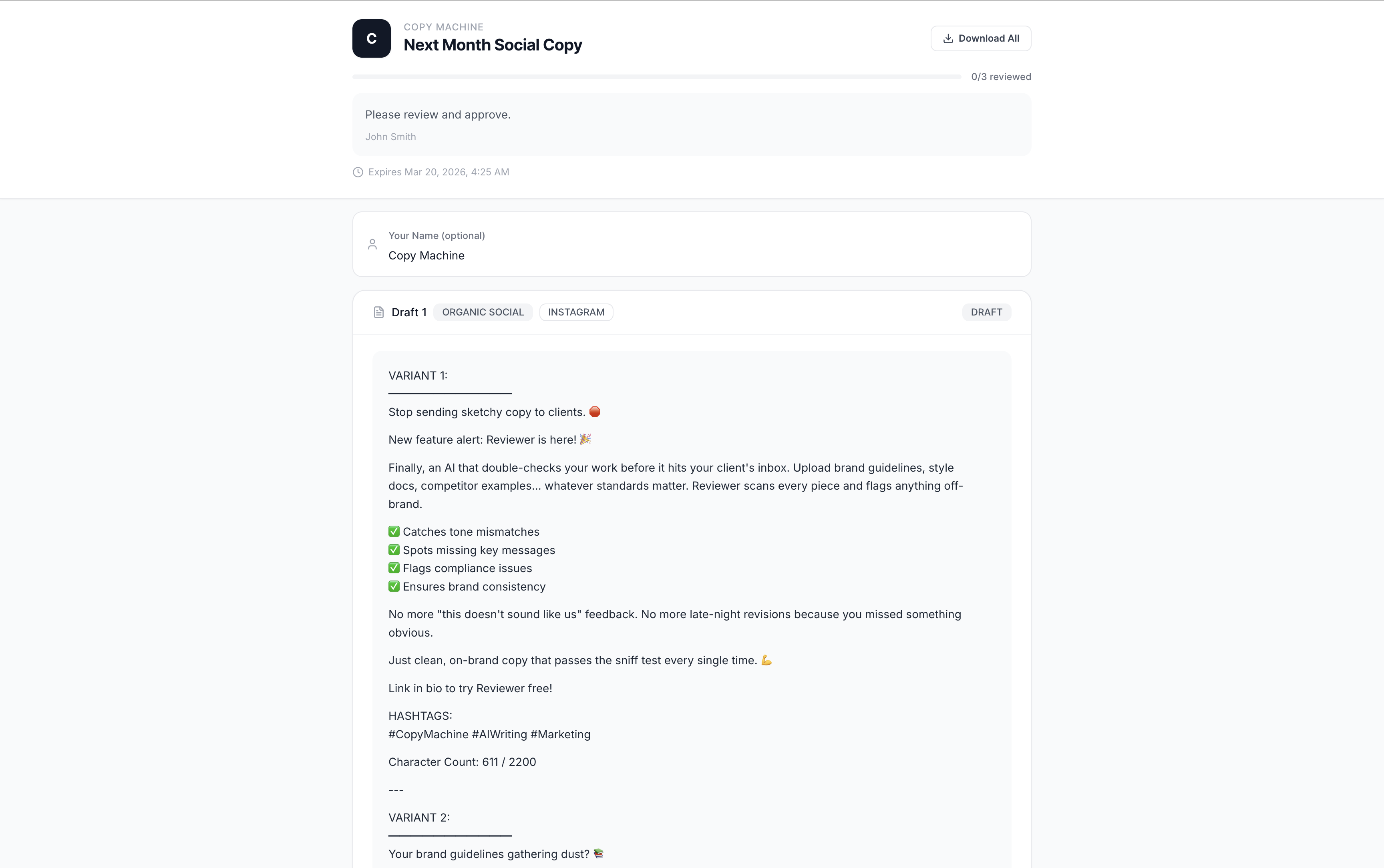 Client Approval Portal
